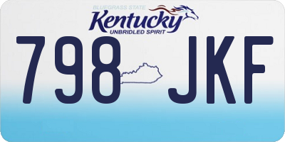 KY license plate 798JKF