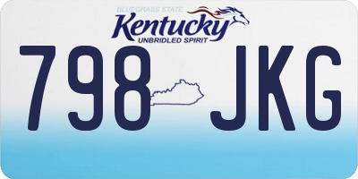 KY license plate 798JKG