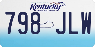 KY license plate 798JLW
