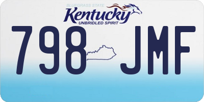 KY license plate 798JMF