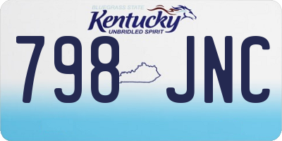 KY license plate 798JNC