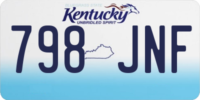 KY license plate 798JNF