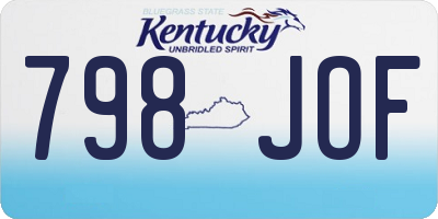KY license plate 798JOF