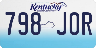 KY license plate 798JOR