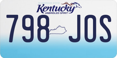 KY license plate 798JOS