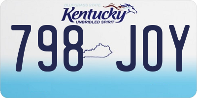KY license plate 798JOY