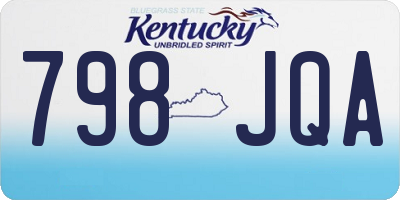 KY license plate 798JQA
