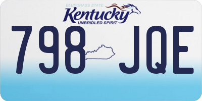 KY license plate 798JQE