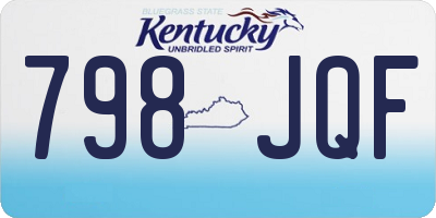 KY license plate 798JQF