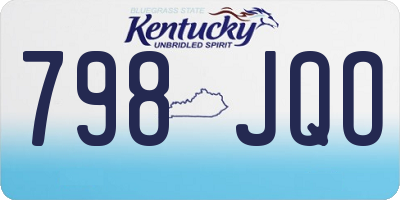 KY license plate 798JQO