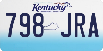 KY license plate 798JRA