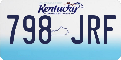 KY license plate 798JRF