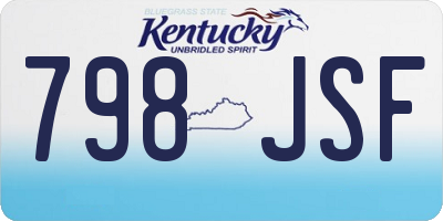 KY license plate 798JSF