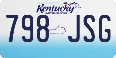 KY license plate 798JSG