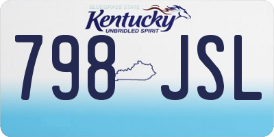 KY license plate 798JSL