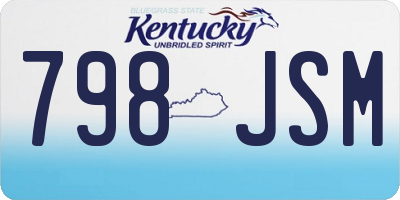 KY license plate 798JSM