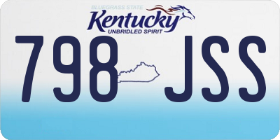 KY license plate 798JSS