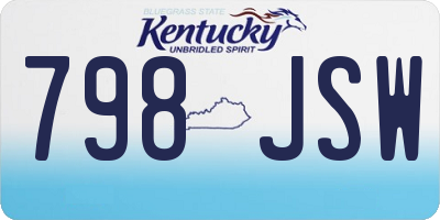 KY license plate 798JSW