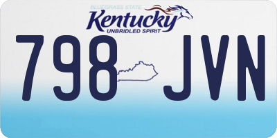 KY license plate 798JVN