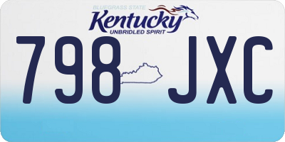KY license plate 798JXC