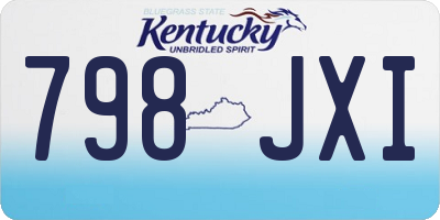 KY license plate 798JXI