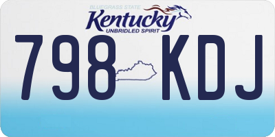 KY license plate 798KDJ