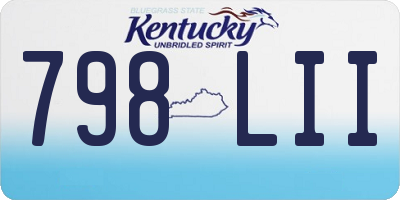 KY license plate 798LII