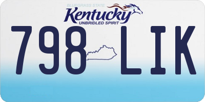 KY license plate 798LIK