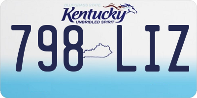 KY license plate 798LIZ
