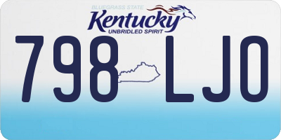KY license plate 798LJO