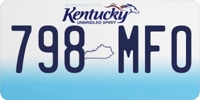KY license plate 798MFO