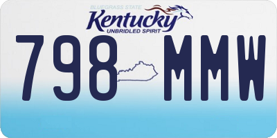 KY license plate 798MMW