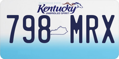 KY license plate 798MRX
