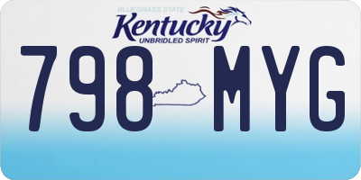 KY license plate 798MYG