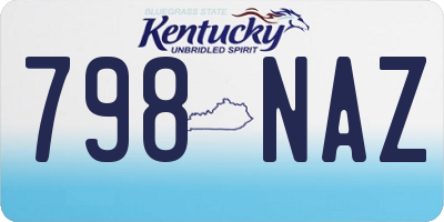 KY license plate 798NAZ