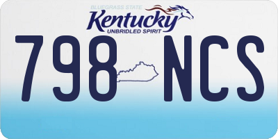 KY license plate 798NCS