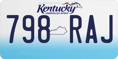 KY license plate 798RAJ