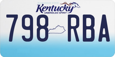 KY license plate 798RBA