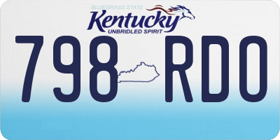 KY license plate 798RDO