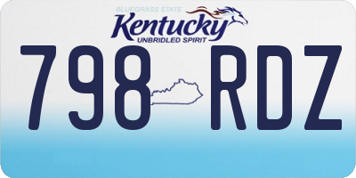 KY license plate 798RDZ