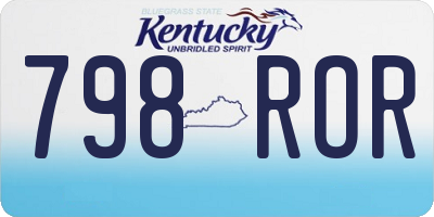 KY license plate 798ROR