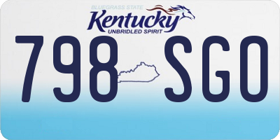 KY license plate 798SGO