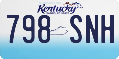 KY license plate 798SNH