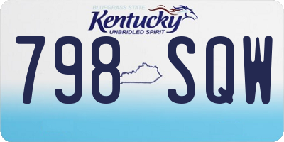 KY license plate 798SQW
