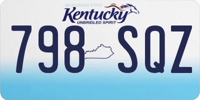 KY license plate 798SQZ