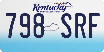 KY license plate 798SRF