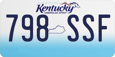 KY license plate 798SSF