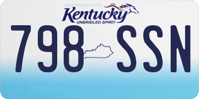 KY license plate 798SSN