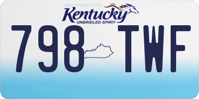 KY license plate 798TWF