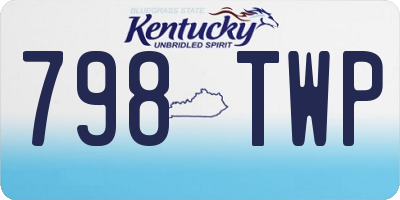 KY license plate 798TWP